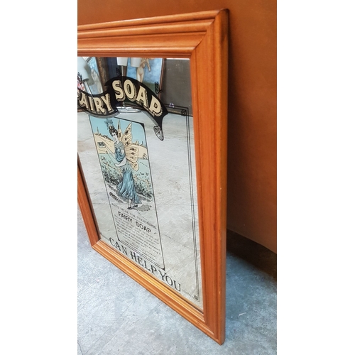 134 - 'Fairy Soap' Advertising Mirror, Large, Approx. 52cm x 65cm, Wooden Classic Frame.