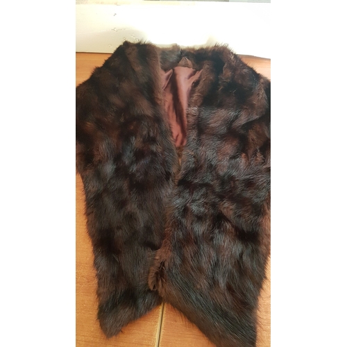 199 - Vintage Natural Fur Stole/Shawl, Probably Mink, Approx. 145cm.