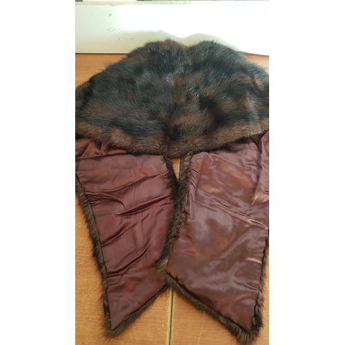 199 - Vintage Natural Fur Stole/Shawl, Probably Mink, Approx. 145cm.