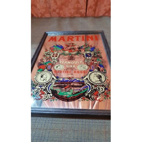 29 - 'Chivas Regal' and 'Martini', Framed Advertising Mirrors, Approx. 22.5cm x 32.5cm.  (2)