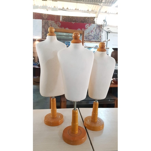 331 - 5x Different Sizes Cotton Covered Children Bust Mannequins with Stands, Approx. 60cm-80cm. A/F.  (5)