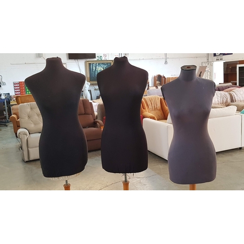 332 - 3x Adult Mannequins Dress Form Display, Cotton Covered and Stand.
Approx. 165cm, A/F.  (3)