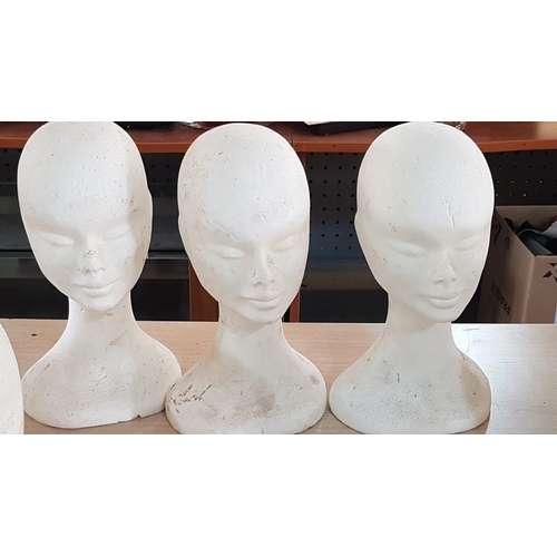 392 - Collection of 8x Mannequin Heads, 7x Styrofoam Unisex Heads and 1x Realistic Mannequin Famale Head w... 