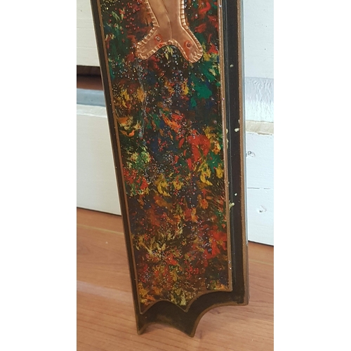 417 - Nazarene Crucifix, Hand Craft Cross, Wall Decor, Approx. 
70cm x 48cm. A/F