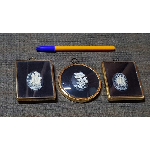 463 - Vintage Collection of 3x Cameo Miniatures, 'Dancers in Cameo', 'Flowers in Cameo', 'Three Graces in ... 