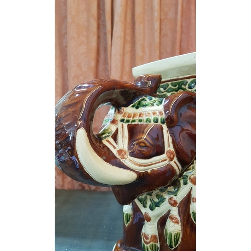 8 - Large Porcelain Elephant Plant Stand, Approx. 54cm x 42cm x 22cm).