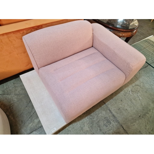 162 - Light Pink Colour Stylish Chair with One Arm and Lower Attached Side Table, 

* Unused * - Furniture... 