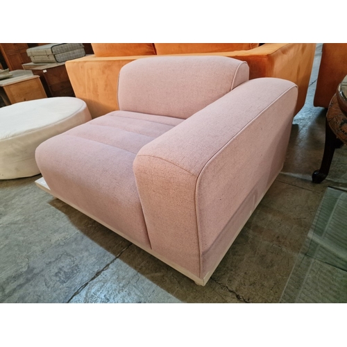 162 - Light Pink Colour Stylish Chair with One Arm and Lower Attached Side Table, 

* Unused * - Furniture... 