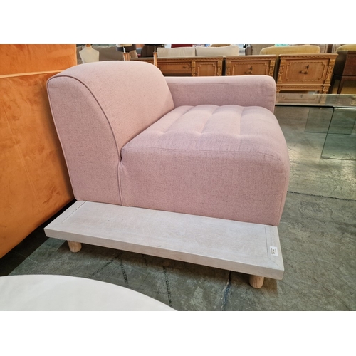 162 - Light Pink Colour Stylish Chair with One Arm and Lower Attached Side Table, 

* Unused * - Furniture... 