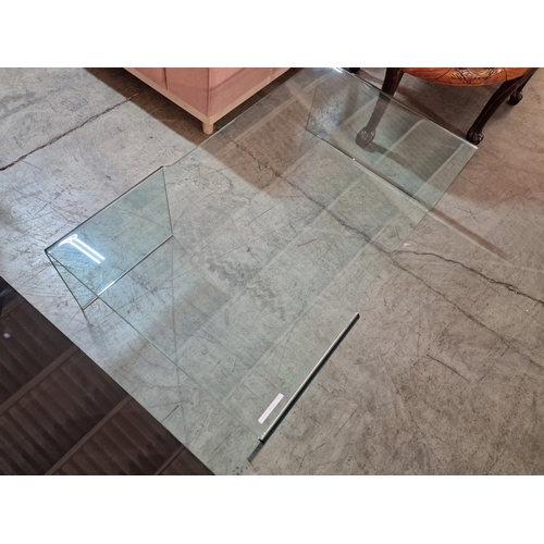 165A - Modern Designer Think 'Bent' Glass Coffee Table, (Approx. 122 x 71.5 x 36.5cm Overall)