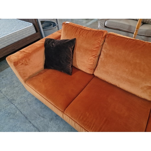 166 - Bright, Bold and Super Comfortable Orange Fabric 3-Seater and 2-Seater Sofas, Made in Italy, Togethe... 