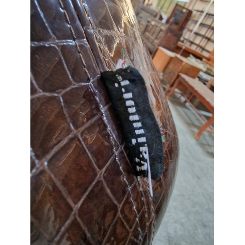 167 - Crocodile Skin Pattern, Leather Effect Aviator Style Armchair / Tub Seat, Made in Italy, with Fitted... 