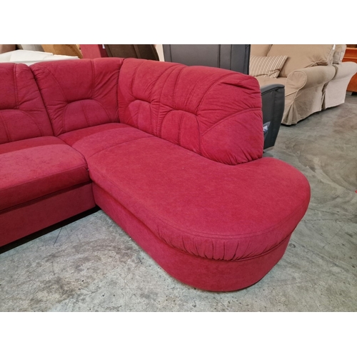 31 - Corner Sofa in Red / Bordeaux Colour Alcantara Fabric,

* Unused * - Furniture Stock Clearance, RRP ... 