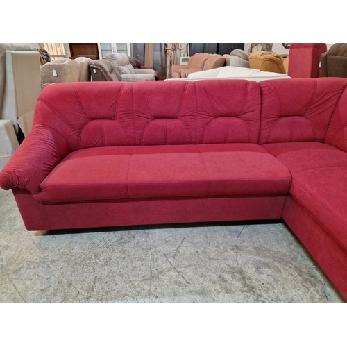 31 - Corner Sofa in Red / Bordeaux Colour Alcantara Fabric,

* Unused * - Furniture Stock Clearance, RRP ... 