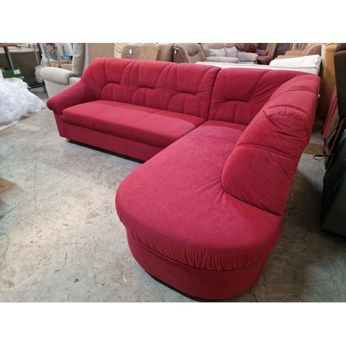 31 - Corner Sofa in Red / Bordeaux Colour Alcantara Fabric,

* Unused * - Furniture Stock Clearance, RRP ... 