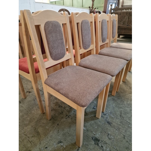 52A - 4 x Light Wood Dining Chairs with Fawn Colour Padded Seats & Back Rests, (4)

* Unused * - Furniture... 