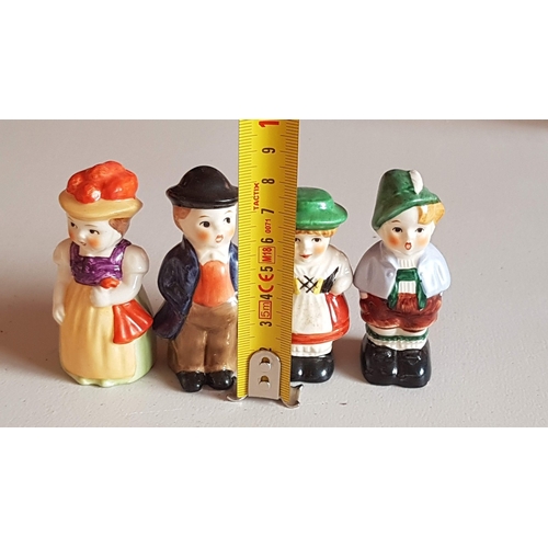 171 - Goebel- Hummel West Germany Collection of Mini Porcelain Figures, 4x, Approx. 6.5cm-7.5cm.  (4)