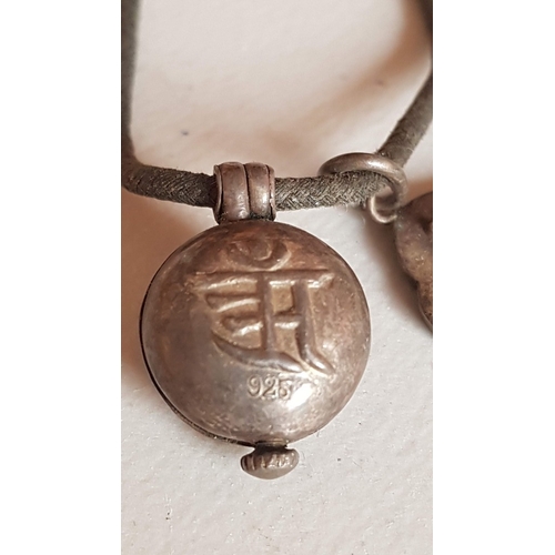 172 - Silver (925) Ethnic Pendant, Together with 'Kalachakra' Pendant (Tibetan Amulet Pendant- White Metal... 