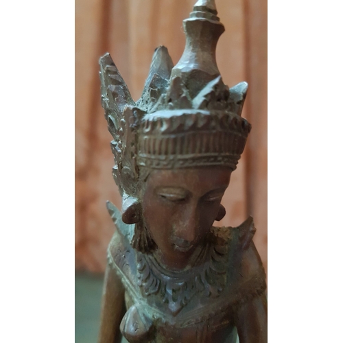 461 - 'Balinese Dancer' Carved Wooden Figure, Approx. H: 28cm.