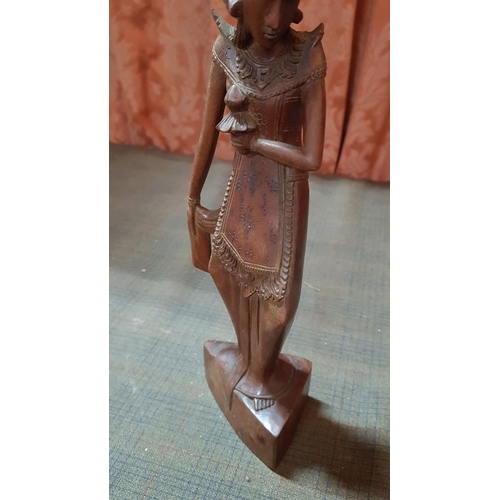 461 - 'Balinese Dancer' Carved Wooden Figure, Approx. H: 28cm.