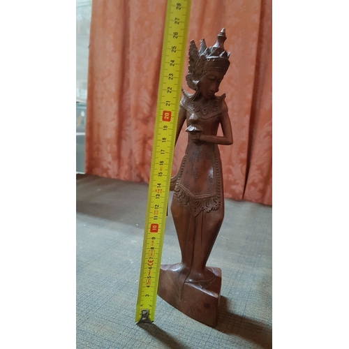 461 - 'Balinese Dancer' Carved Wooden Figure, Approx. H: 28cm.