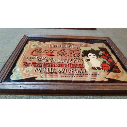 28 - 'Coca Cola', 'Smirnoff', 'Devar's', Vintage Advertising Wall Mirror, Small, Approx. 17.cm x 22.5cm E... 