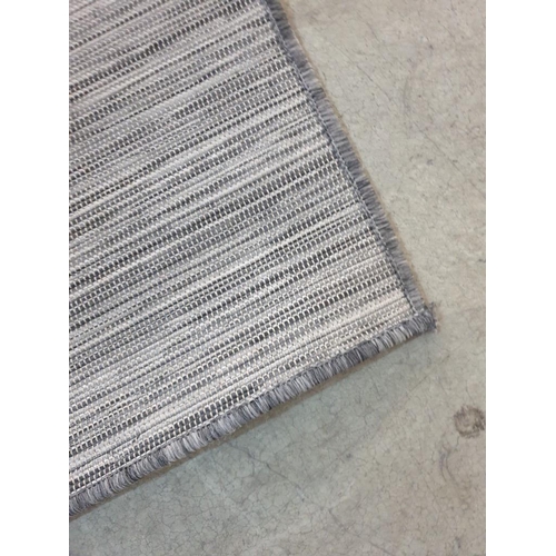 543 - Ribbed Texture, Grey Coloured Rug, (Approx. 300cm X 200cm)