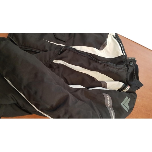 557 - Men's Motorcycle Suit. 'Frank Thomas' Motorcycle 'Tornado ' Jacket, Black and White, Wate Proof, Siz... 