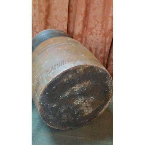 569 - Large Heavy Antique Primitive Handmade Wooden Vase / Storage Pot, (Approx. H: 36.5cm Ø:25cm)