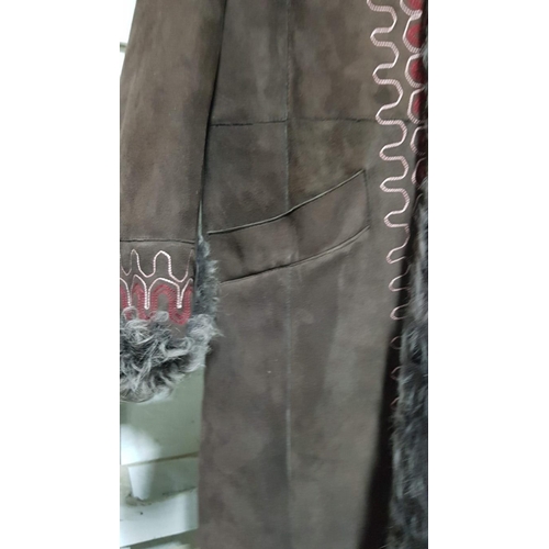 479 - 'Max & Co' Long Coat / Jacket, Brown Colour Suede, (Approx. Size: GB 12, USA 10), (Ref: 42126611)