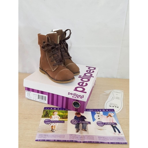 578 - Pediped Flex 'Kat Walnut (Brown)' Fashionable Boots with Natural Rubber Sole, Stylish Boot Design wi... 