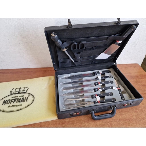 113 - Hoffman Solingen 'Profiline' Stainless Steel 10pc Kitchen Knife Set in Carry Case