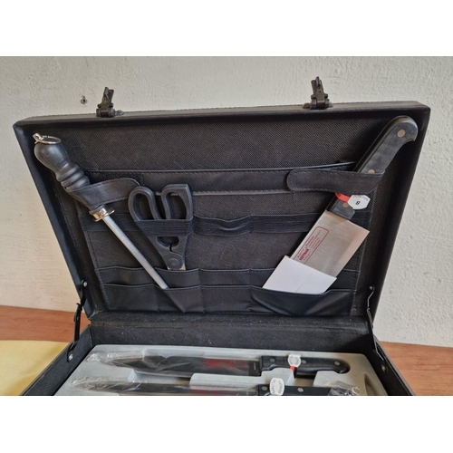113 - Hoffman Solingen 'Profiline' Stainless Steel 10pc Kitchen Knife Set in Carry Case