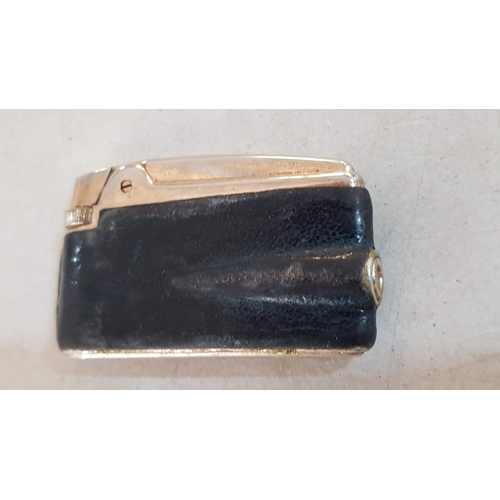 114 - 'Ronson' Vintage Lighter (Black Leather, A/F, Untested) with Complete 'Ronson Service Outfit Tin (Ci... 