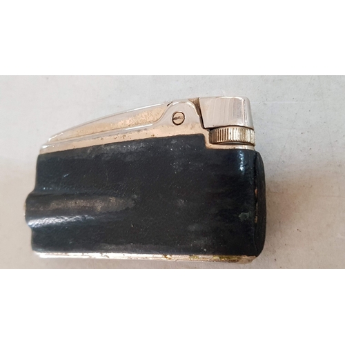 114 - 'Ronson' Vintage Lighter (Black Leather, A/F, Untested) with Complete 'Ronson Service Outfit Tin (Ci... 