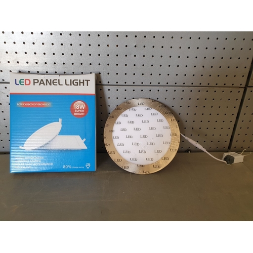 4 x 18watt Round Flush Fit LED Panel Lights. Unused In Original Boxes ...