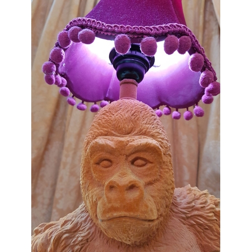 Abigail Ahern Edition, Orange Gorilla Table Lamp with 2x Velvet