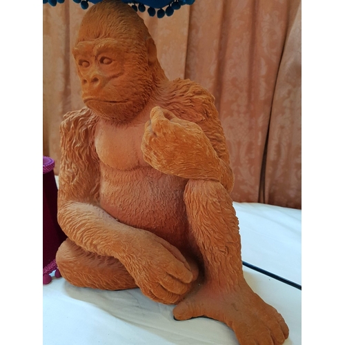 Abigail Ahern Edition, Orange Gorilla Table Lamp with 2x Velvet