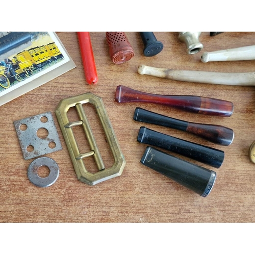 55 - Collection of Interesting Items! Vintage, Antique and Clay Smoking Pipes, Military Buttons, Vintage ... 