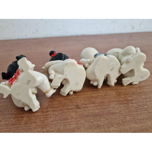 58 - Collection of 4 x Chinese Baby Figurines, Hand Painted Resin,   (Approx. Ave. H: 7cm), (4)