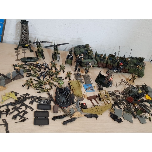 66 - Huge Collection of Military Toys, More Than 50 Different Pieces, Inc. Army Jeeps, Tank Vehicle, Heli... 