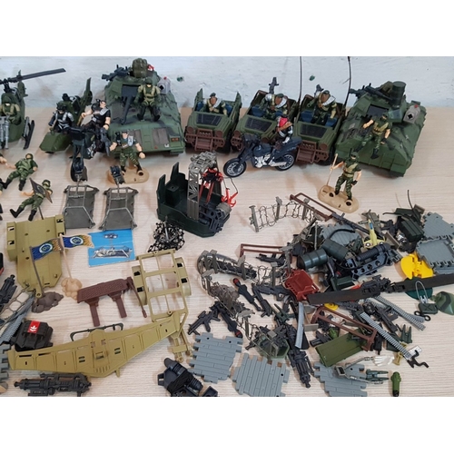 66 - Huge Collection of Military Toys, More Than 50 Different Pieces, Inc. Army Jeeps, Tank Vehicle, Heli... 