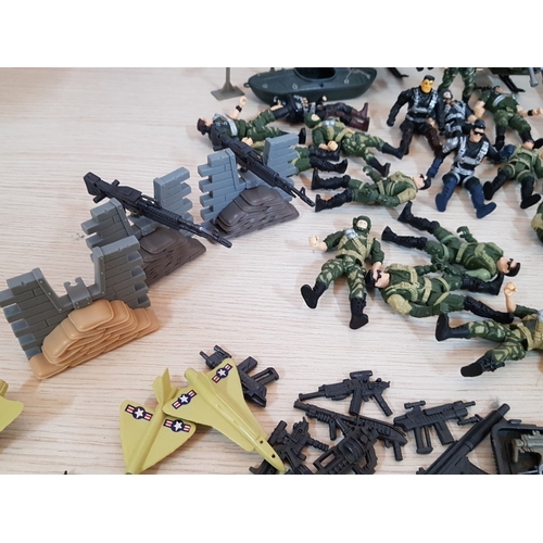 66 - Huge Collection of Military Toys, More Than 50 Different Pieces, Inc. Army Jeeps, Tank Vehicle, Heli... 