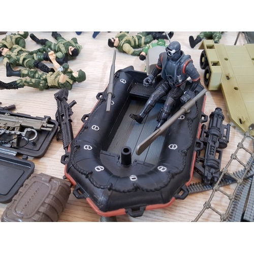 66 - Huge Collection of Military Toys, More Than 50 Different Pieces, Inc. Army Jeeps, Tank Vehicle, Heli... 