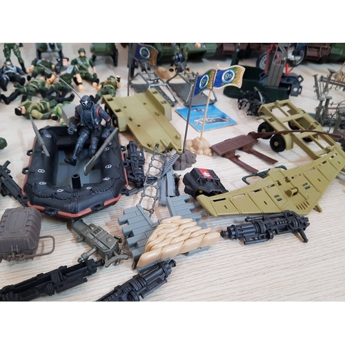 66 - Huge Collection of Military Toys, More Than 50 Different Pieces, Inc. Army Jeeps, Tank Vehicle, Heli... 