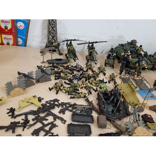 66 - Huge Collection of Military Toys, More Than 50 Different Pieces, Inc. Army Jeeps, Tank Vehicle, Heli... 