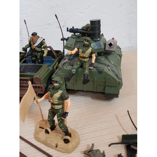 66 - Huge Collection of Military Toys, More Than 50 Different Pieces, Inc. Army Jeeps, Tank Vehicle, Heli... 