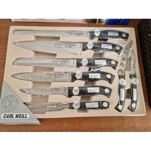 14 - 'Carl Weil' 24Pc Deluxe Knife Set (Rose Keller), Top Quality Stainless Steel Kitchen Ware, Incl: 6 x... 