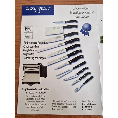 14 - 'Carl Weil' 24Pc Deluxe Knife Set (Rose Keller), Top Quality Stainless Steel Kitchen Ware, Incl: 6 x... 
