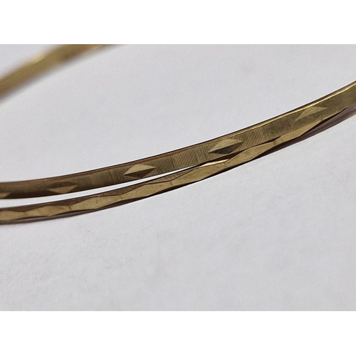 18 - Pair of 9ct Gold Bangle Bracelets, (Approx. Ø: 6-6.5cm, Total 5.7g), (2)